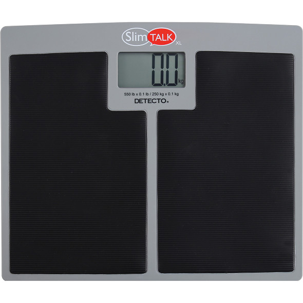 Detecto SlimTalk XL Talking Bathroom Scale, English/Spanish, 550 lb x 0.1 lb