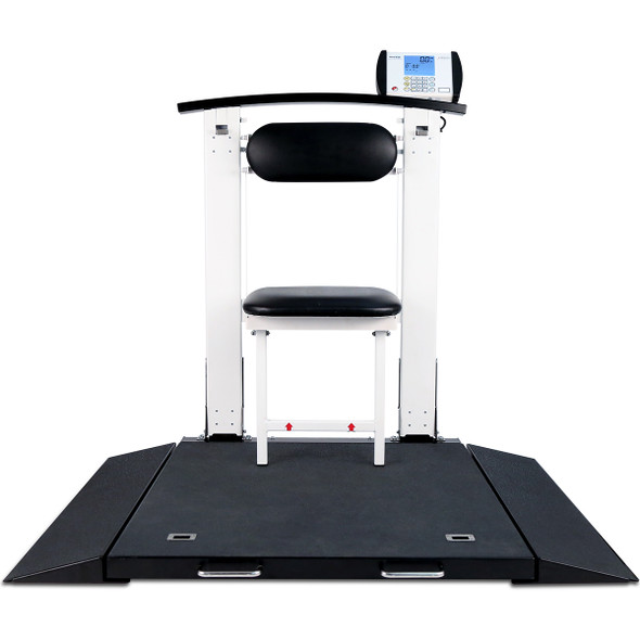 Detecto 6570-AC Portable Wheelchair Scale with Seat 1,000 lb x 0.2 lb, BMI, RS232, with AC Adapter