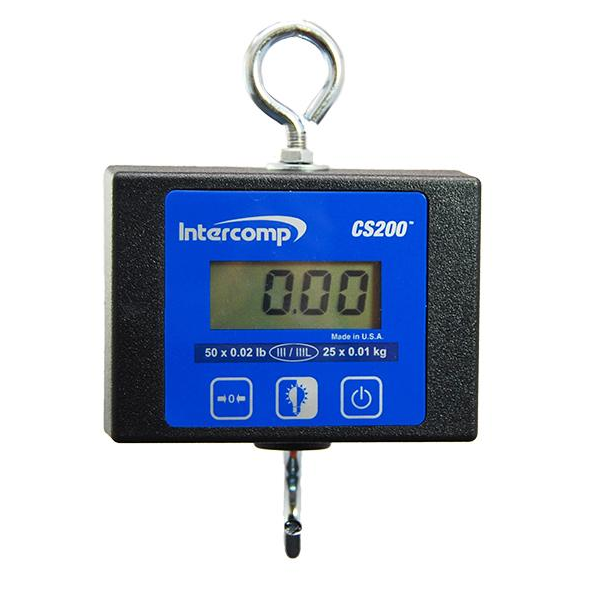Intercomp CS200, Light Duty Digital Hanging Scale, 250 lb x 0.1 lb