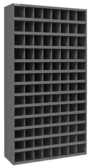 Durham 740-95, 104 Opening 12" Deep Parts Bin with Slope Shelf Design
