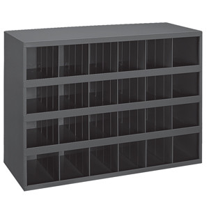 Durham 356-95 12" Deep Parts Bin with Slope Shelf Design with 24 Openings