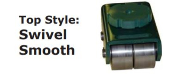 Hilman Rollers, BSS-6N, Swivel Smooth Top and Nylon Wheel Bull Dolly, 6 Ton Capacity