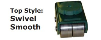 Hilman Rollers, BSS-6P, Swivel Smooth Top and Polyurethane Wheel Bull Dolly, 6 Ton Capacity