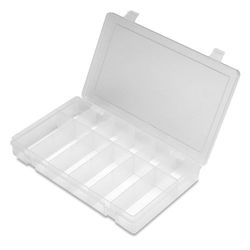 Durham SPOS12-CLR, Pack of 10 Small Plastic 12 Adjustable Compartment Box