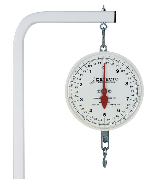 Detecto, MCS-20H, Hanging Dial Scale with Hook, 20 lb x 1 oz