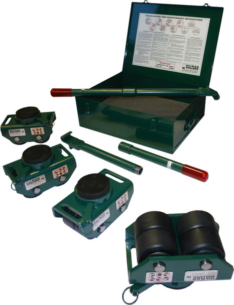 Hilman Rollers, KBSP-12N, Swivel Padded Top, Nylon Wheel Bull Dolly Kit, 12 Ton Cap. Material Moving Skates