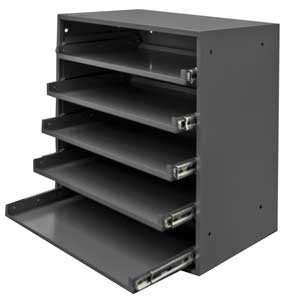 Durham 305B-95, HD Bearing Slide Rack for 5 Large Compartment Boxes