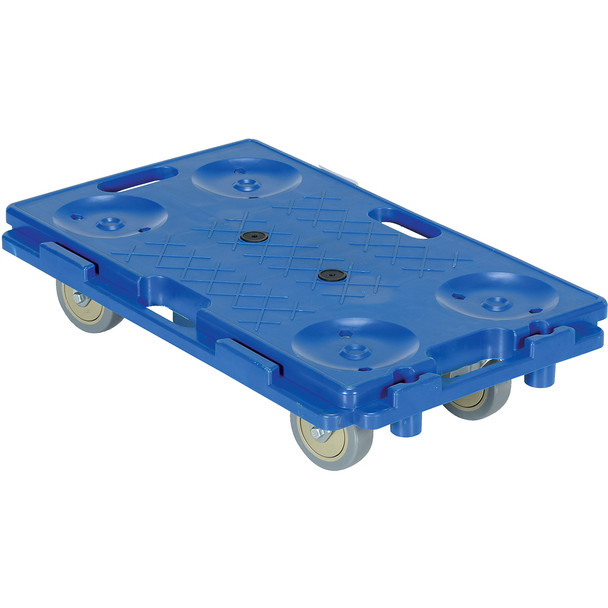 Vestil PCS-1626 Plastic Interlocking Dolly with Polypropylene Caster, 250 lbs Capacity, 16” W x 26” L x 6-1/2” H