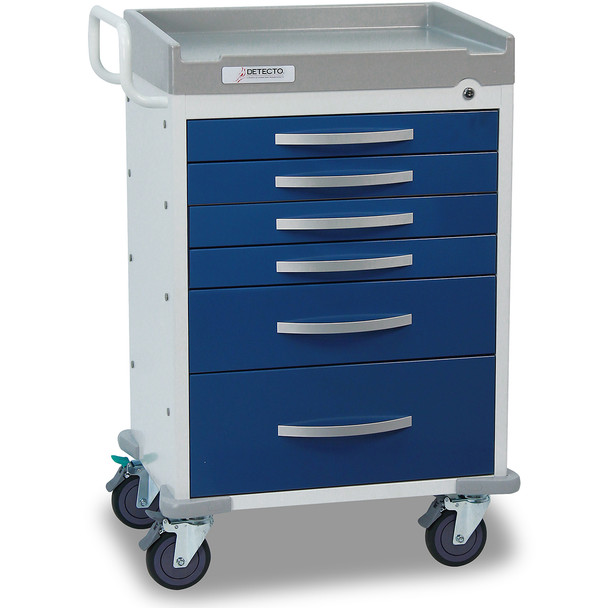 Detecto RC333369BLU-L 6-Drawer Rescue Medical Cart, Blue, with Accessories