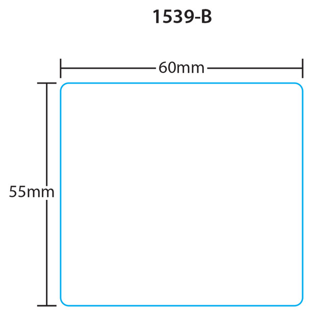 Digi Printer Labels 1539-B for DP-120/SM-90/SM-300B 55mm, Blank, 15 Rolls, 830 Labels per Roll