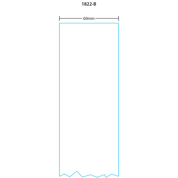 Ishida Printer Labels 1822-B for AC-Series, BC-3000, Astra Continuous Strip 60mm, Blank, 12 Rolls, 1560 Labels per Roll