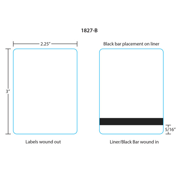 Hobart Printer Labels 1827-B for Ultima 2000 3.0", Blank, 5 Rolls, 2800 Labels per Roll