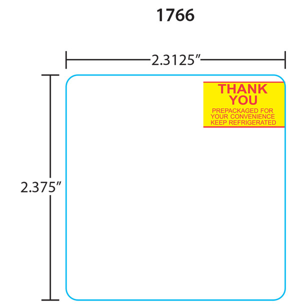 Toledo Printer Labels 1766 for 8442 et 2.4, Red/Yellow, 20 Rolls, 925 Labels per Roll