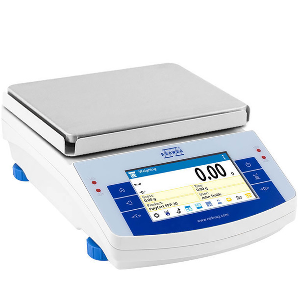 Radwag PS 8100.X2.M  Laboratory Balance 8100 g x 0.5 g Touch Screen Display RS232 and USB Interfaces