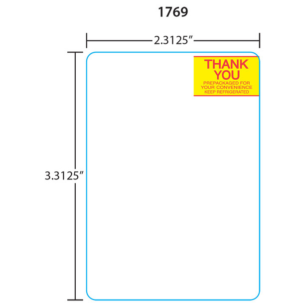 Toledo Printer Labels 1769 for 8442 et 3.3, Red/Yellow, 20 Rolls, 675 Labels per Roll