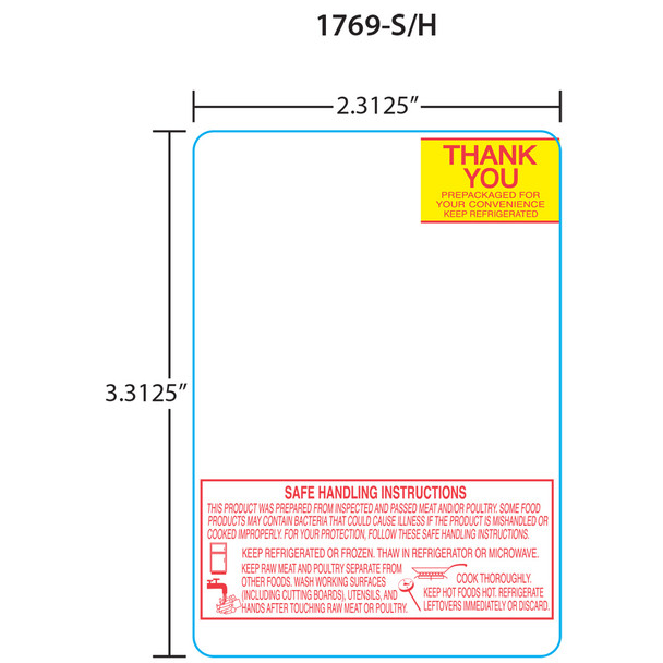 Toledo Printer Labels 1769-S/H for 8442 et 3.3, Red/Yellow, 20 Rolls, 675 Labels per Roll