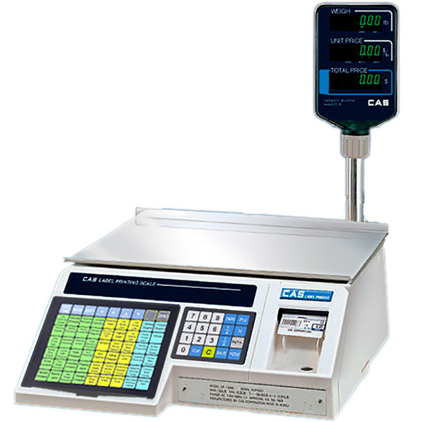 CAS, LP-1000NP, Label Printing Scale with Pole, 30 lb x 0.01 lb, NTEP