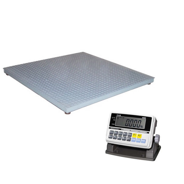 CAS HFS-405-D Industrial Floor Scale Package, 4x4 Platform, 5000 lb x 1 lb, CI-201A Indicator, LED Display, NTEP