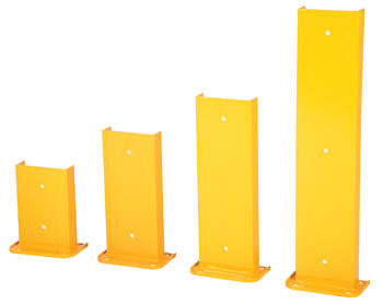 Vestil G6-36 Structural Steel Rack Guard, 4 Mounting Holes, 36-1/4" Height, Base Measures 8-1/16" x 6", Safety Yellow