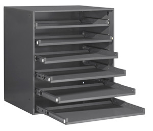 Durham 321B-95, HD Bearing Slide Rack for 6 Large Compartment Boxes
