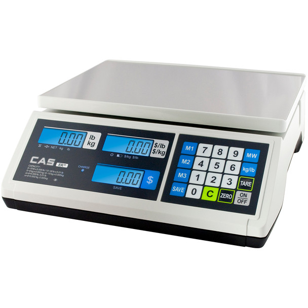 CAS, ERJR30L, Dual Range Price Computing Scale, 15/30 lb x 0.005/0.01 lb, NTEP