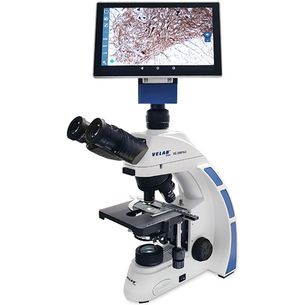 Velab VE-300PAD Biological Binocular Microscope, 10.1" Integrated Tablet and 4.0 MP Digital Camera