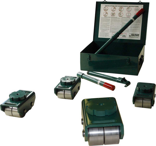 Hilman Rollers, KBSS-12S, Swivel Smooth Top and Steel Bull Dolly Kit, 12 Ton Cap