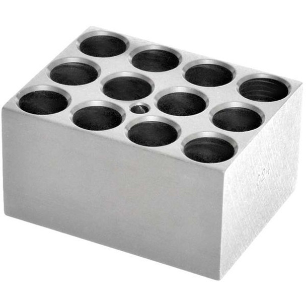 Ohaus 12-Hole Module Block for 17-18 mm Vials – Anodized Aluminum for Superior Heat Transfer