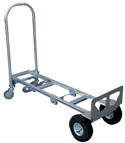 Vestil ALUM-CONV-B Aluminum Convertible Hand Truck w/ Loop Handle, Pneumatic Wheels, 500 lb, 61-1/2"H x 20-1/2"W x 18"D
