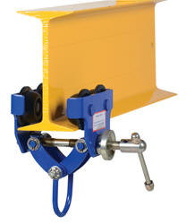 Vestil QIT-1 Steel Quick Install Manual Trolley w/ Powder Coat Finish, 1,000lb Cap, 3-5"Beam Flange Width,6-3/4"Headroom