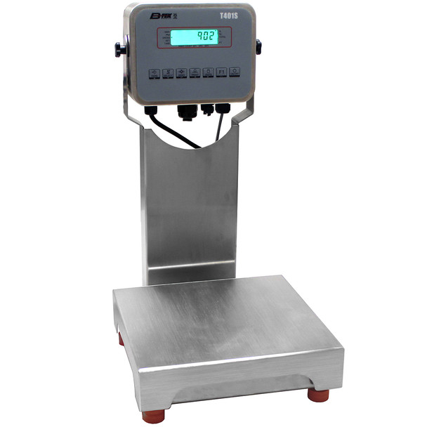 B-Tek 912-5623 AquaShield Washdown Bench Scale with T401S, 20 lb x 0.005 lb, 10 in x 10 in, Stainless Steel, IP65, NTEP