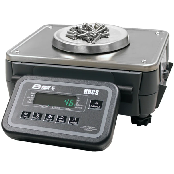 B-Tek HRCS Checkweighing Counting Scale, 2 lb x 0.00002 lb, 6-inch Diameter Pan, Stainless Steel