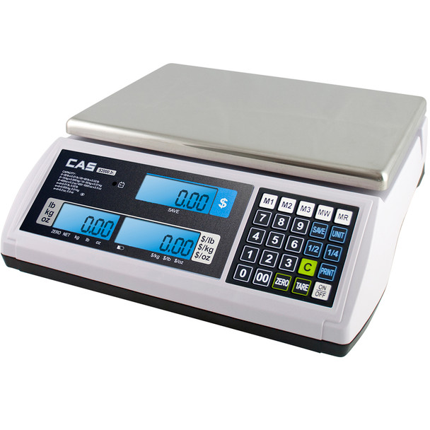 CAS S2JR60L, Price Computing Scale with LCD Display, 60lb x 0.02lb, NTEP,