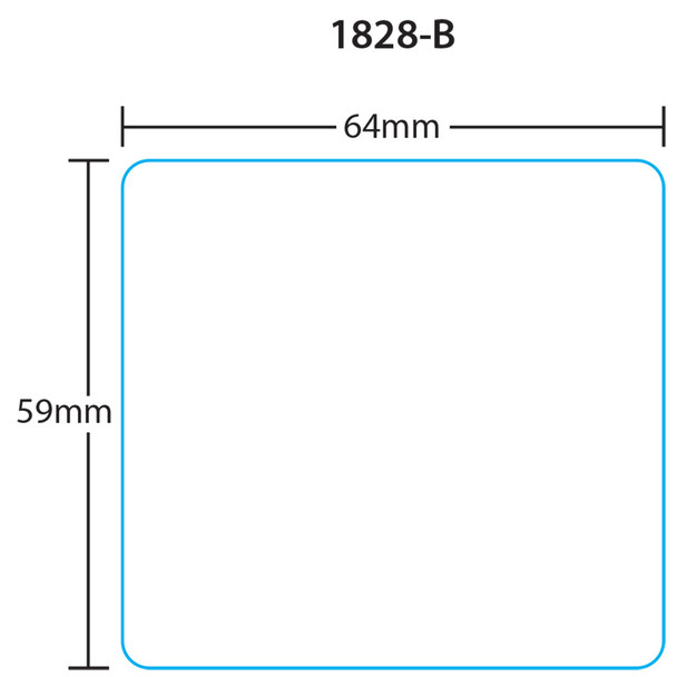 Ishida Printer Labels 1828-B for AC-Series, BC-3000, Astra UPC 59mm, Blank, 12 Rolls, 625 Labels per Roll