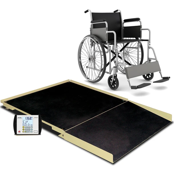 Detecto FHD-133-II Stationary Wheelchair Scale 1,000 lb x 0.2 lb, BMI, RS232