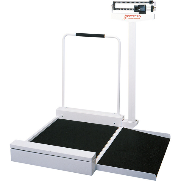 Detecto 495 Stationary Wheelchair Scale with Mechanical Weighbeam 400 lb x 4 oz
