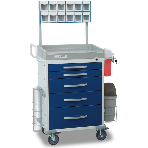 Detecto RC333369BLU 6-Drawer Rescue Medical Cart, Blue