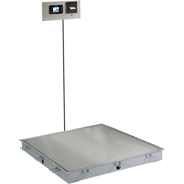 Detecto Solace Stainless Steel In-Floor Dialysis Scale with Handrail, 1,000 lb x 0.2 lb, 36" x 36"