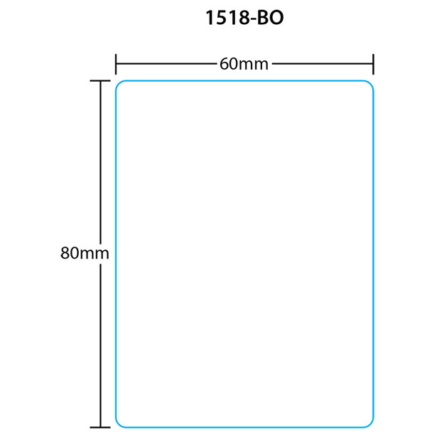 Digi Printer Labels 1518-BO for DPS-2600/DPS-6000/DPS-7000 80mm 3" Core, Blank Wound Out, 3 Rolls, 1800 Labels per Roll
