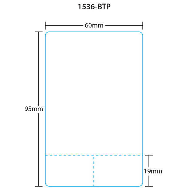 Digi Printer Labels 1536-BTP for DP-120/121 SM-90/SM-300B 95mm, Blank, 15 Rolls, 500 Labels per Roll