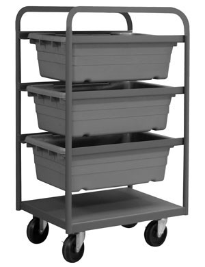 Durham TBR-183042-3-95, Tub Rack with 3 Bins, 18.75" x 26" x 42"