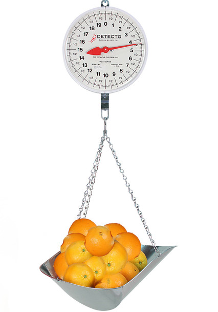 Detecto, MCS-20DP, Double Dial Hanging Scale with Scoop, 20 lb x 1 oz