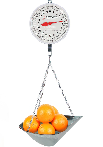 Detecto, MCS-40DP, Double Dial Hanging Scale with Scoop, 40 lb x 2 oz