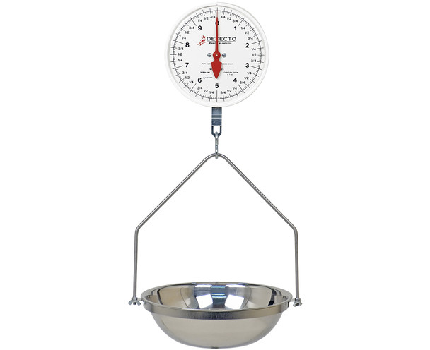 Detecto, MCS-40DF, Double Dial Hanging Scale with Fish Pan, 40 lb x 2 oz