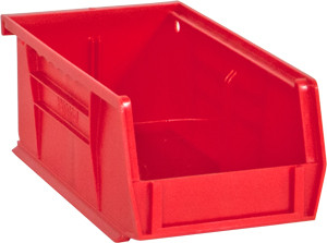 Durham PB30220-17, Plastic Hook on Bin, 4"x7"x3", Red (pack of 24)