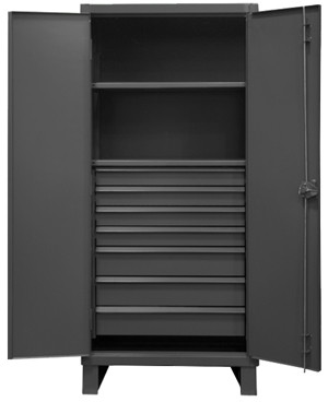 Durham HDCD243678-7B95, 12G Cabinet with 7 Drawers and 2 Shelves, 36"x24"x78"