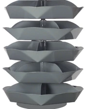 Durham 1505-95, 44" Diameter Rotabin w/ 5 Shelves, 5 Compartments Per Shelf