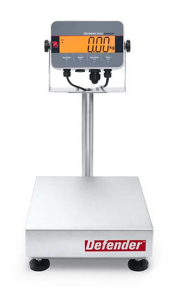 OHAUS Defender� 3000 Washdown - i-D33 Bench Scale D33XW30C1R6 60lb x 0.02lb (0.01lb), NTEP 30685181