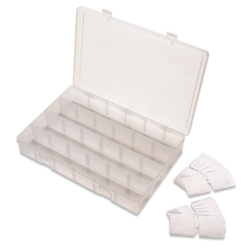 Durham LPADJ-CLEAR, Pack of 5 Large Plastic Adjustable Compartment Box