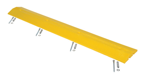 Vestil SB-36 Plastic Speed Bump with Concrete Hardware Kit, 4 Mounting Holes, 72" x 10" x 2", Safety Yellow